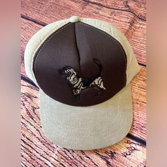 Vintage Winchester Corduroy Hat With Flaps & Stitched Dog Large - Picture 1 of 9